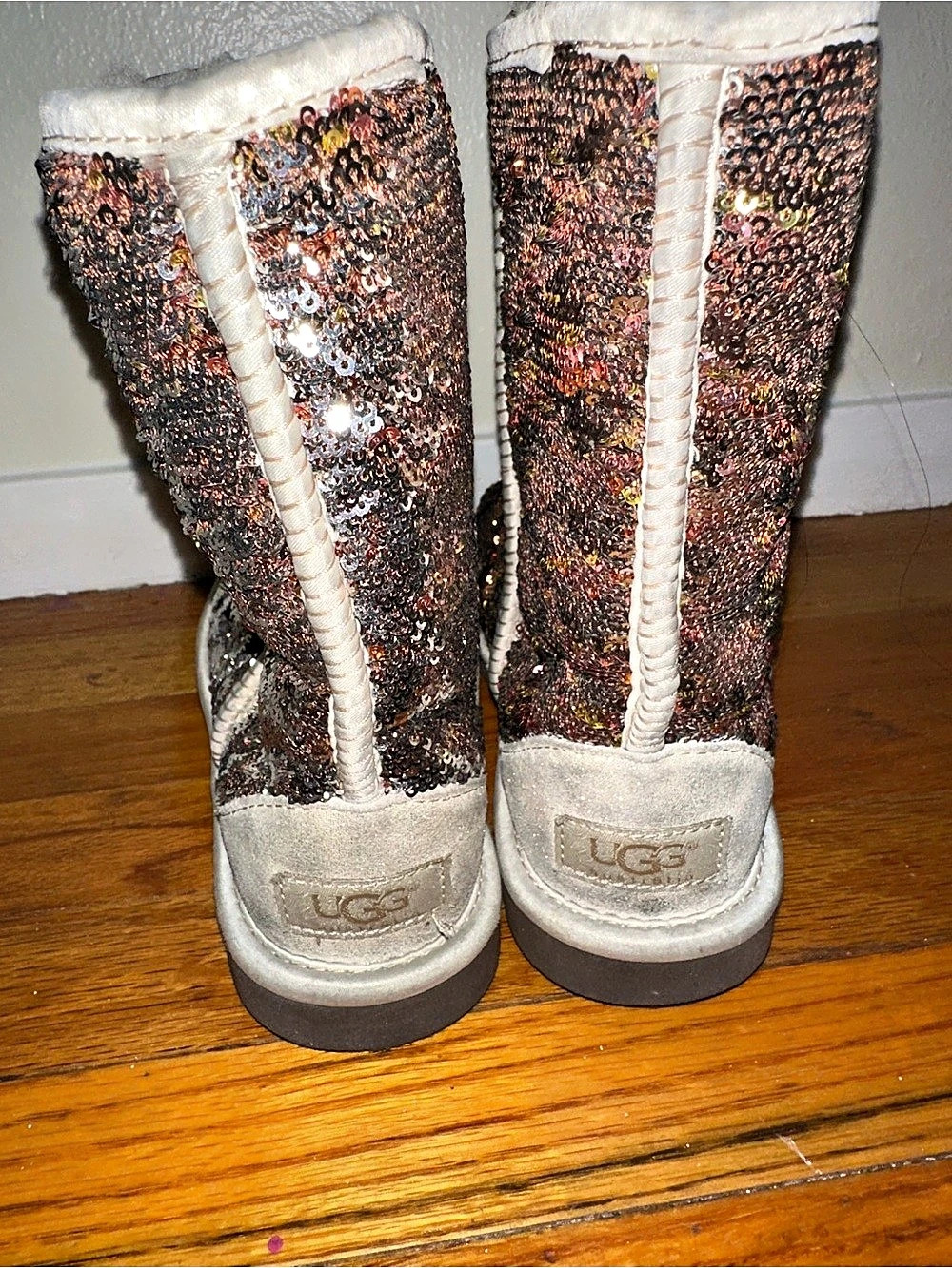 UGG Sequin Winter Boots in Brown & Silver - Picture 6 of 9